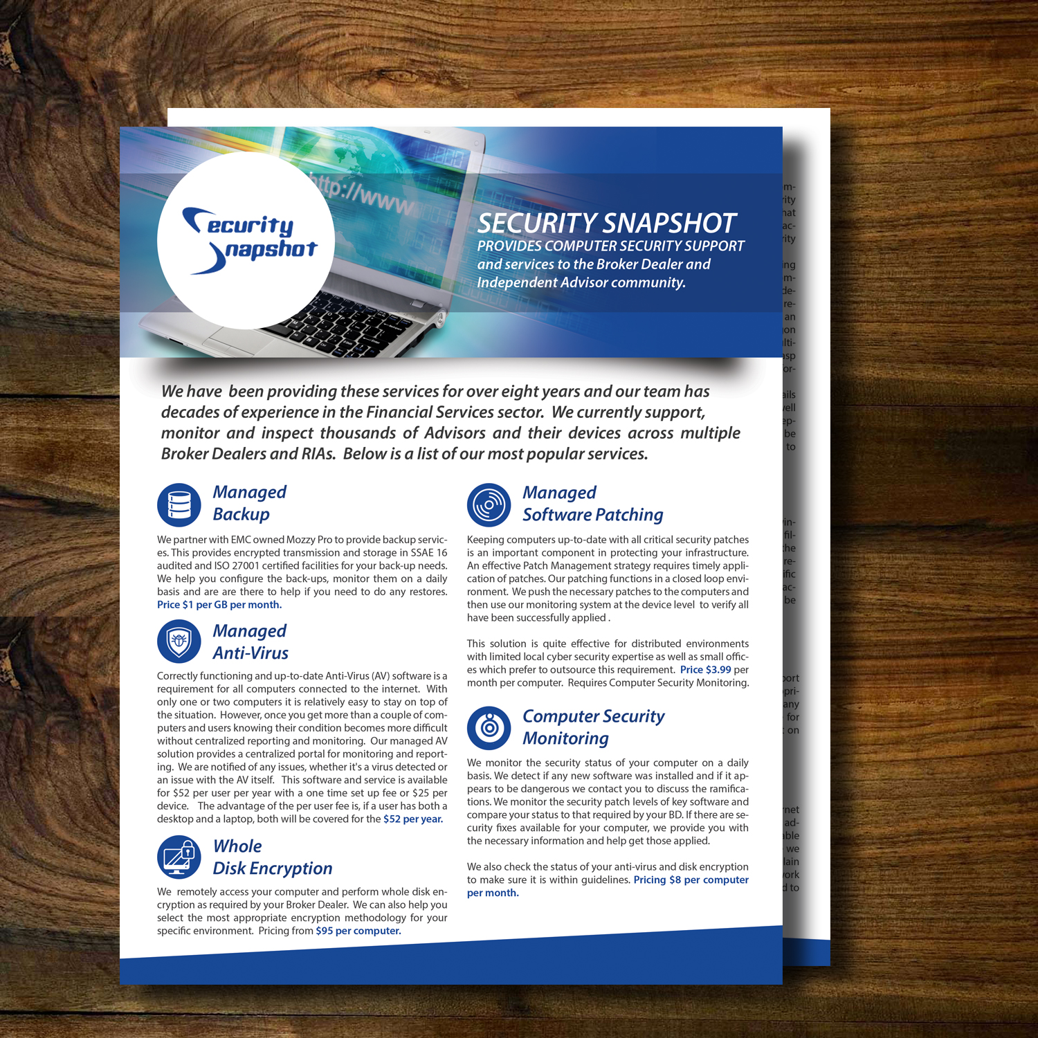 Brochure Design by uk for Security Snapshot | Design #11609418
