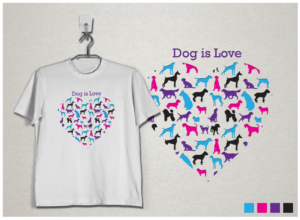 Artistic T-Shirt Design for Women Who Love Dogs | T-Shirt-Design von mngkw