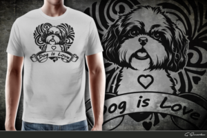 Artistic T-Shirt Design for Women Who Love Dogs | T-Shirt-Design von gekgrfx