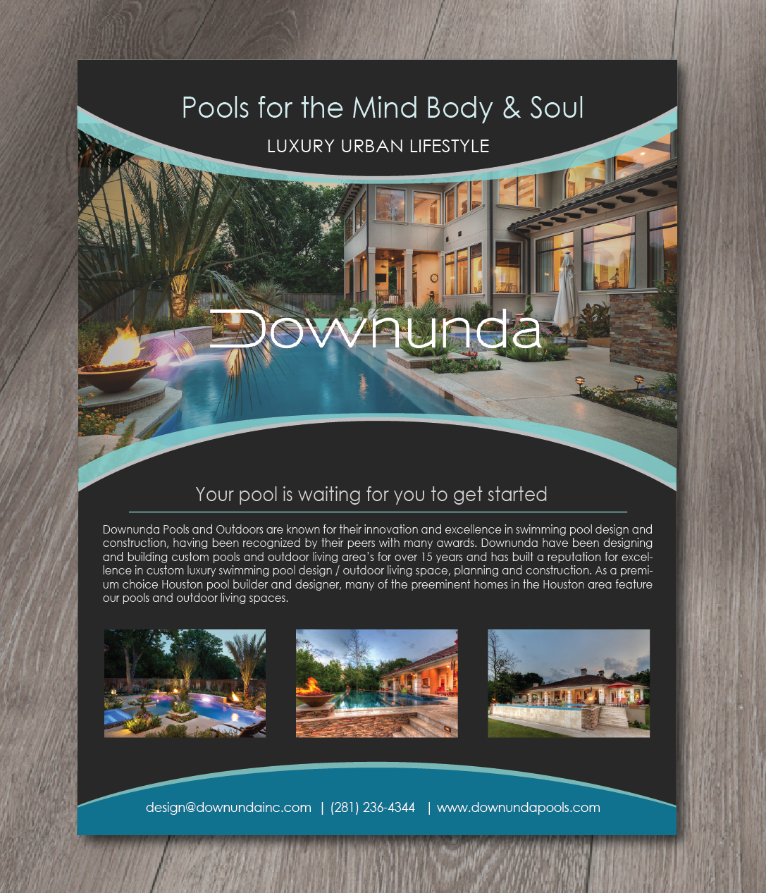 Brochure Design by alex989 for Downunda Pools | Design #11542099