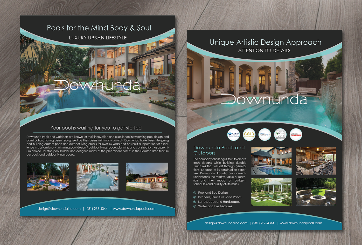 Brochure Design by alex989 for Downunda Pools | Design #11542990