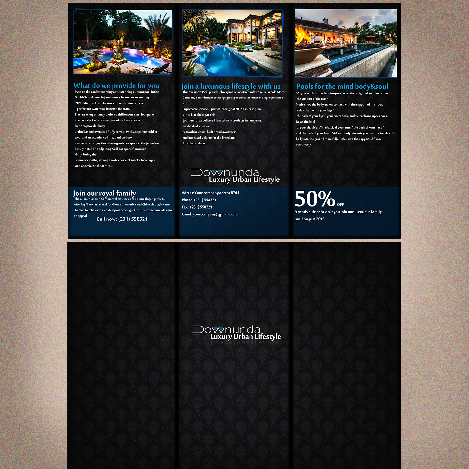 Brochure Design by alexBrodt2 for Downunda Pools | Design #11529586