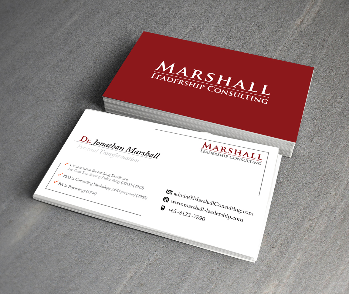 Business Card Design by alexvas2101 for Marshall Consulting Pte. Ltd. | Design #2332715