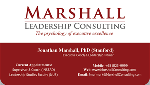 Business Card Design by Lucky Striker for Marshall Consulting Pte. Ltd. | Design: #2334539