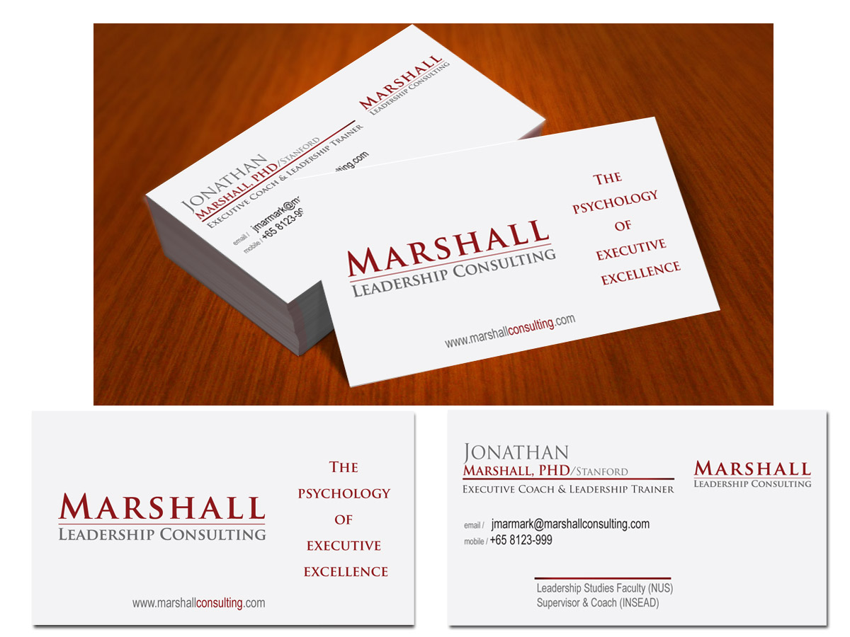 Business Card Design by Soula Vetter for Marshall Consulting Pte. Ltd. | Design #2335196
