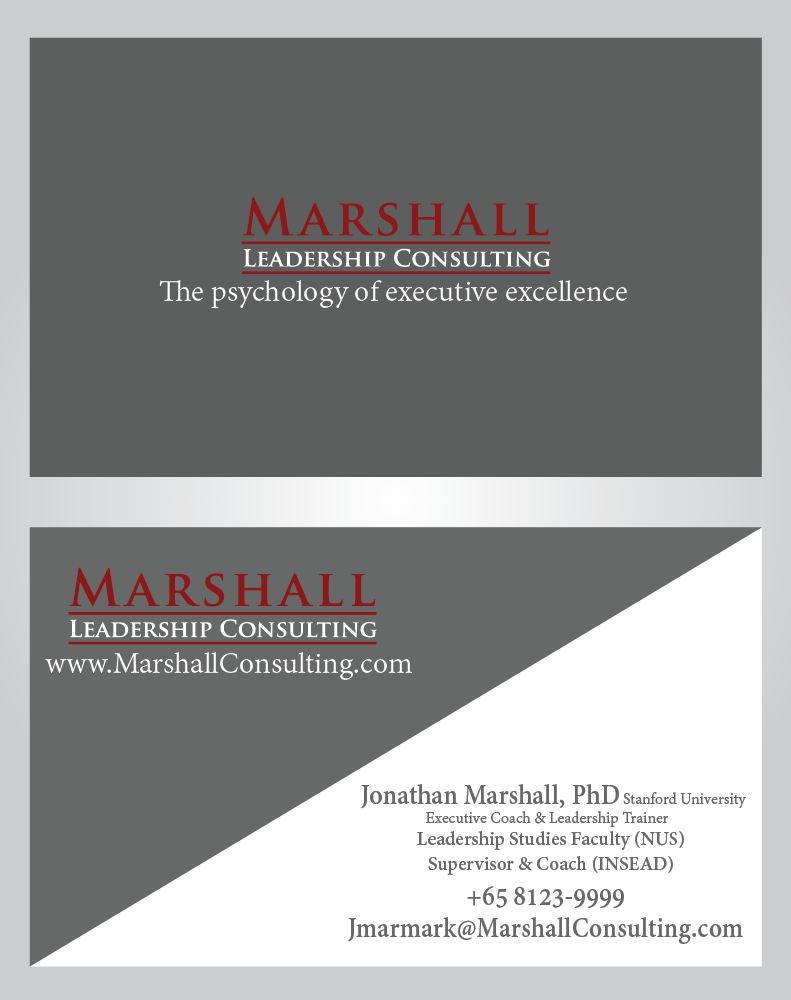 Business Card Design by ascales for Marshall Consulting Pte. Ltd. | Design #2335415