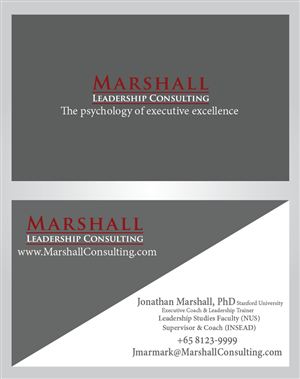 Business Card Design by ascales for Marshall Consulting Pte. Ltd. | Design #2335415