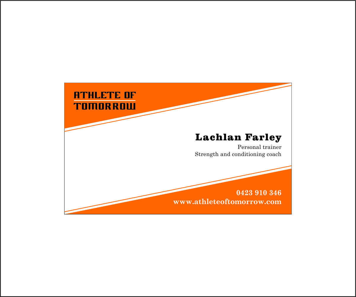 Design de Carte de Visite par hcsongi pour Athlete of Tomorrow | Design #2347084