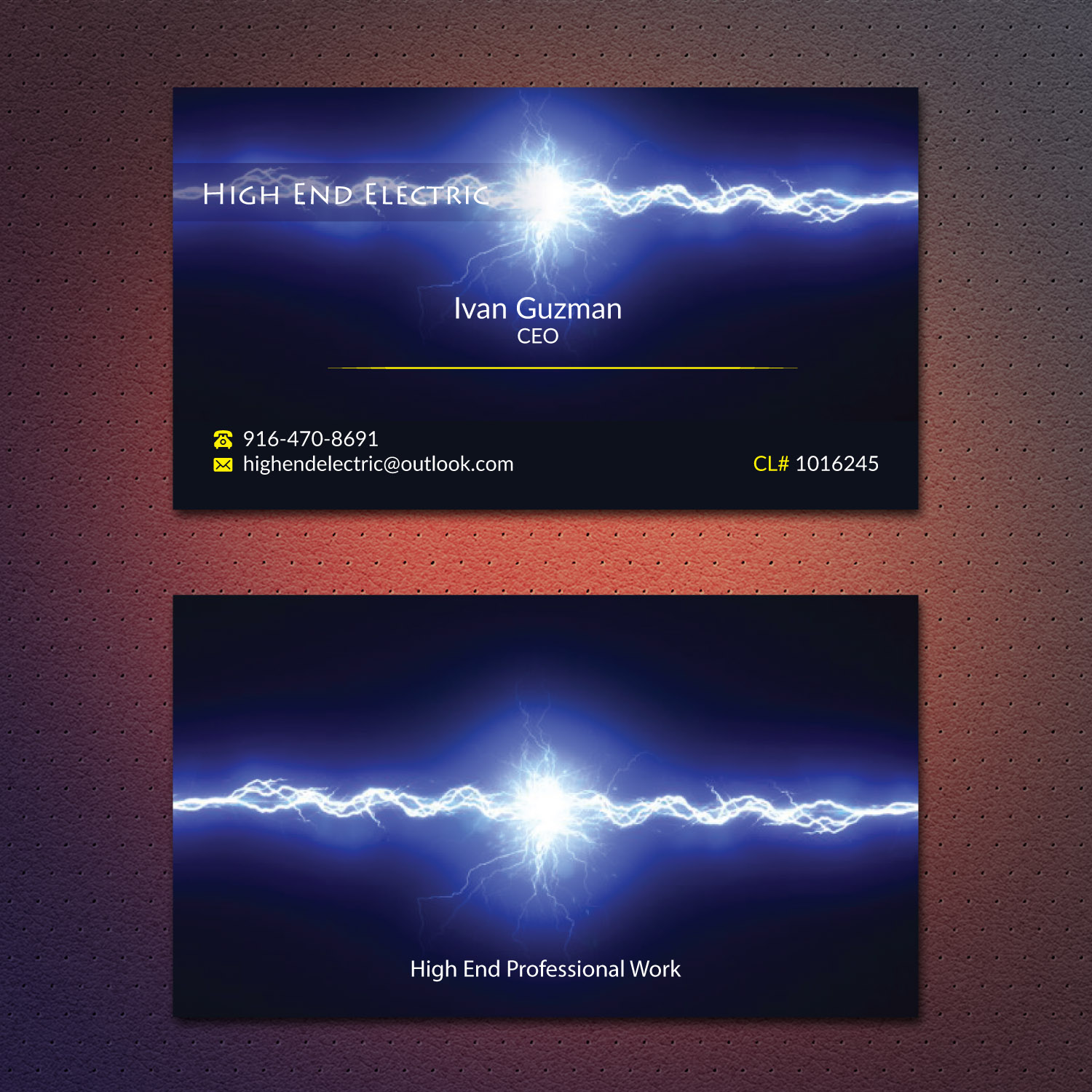 Business Card Design by Dezero for High End Electric | Design #11571043