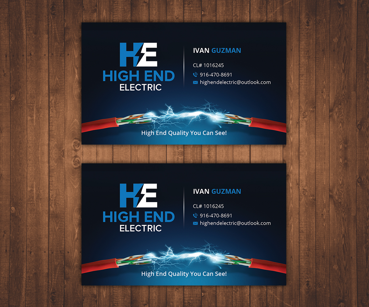 Business Card Design by Stylez Designz for High End Electric | Design #11634112