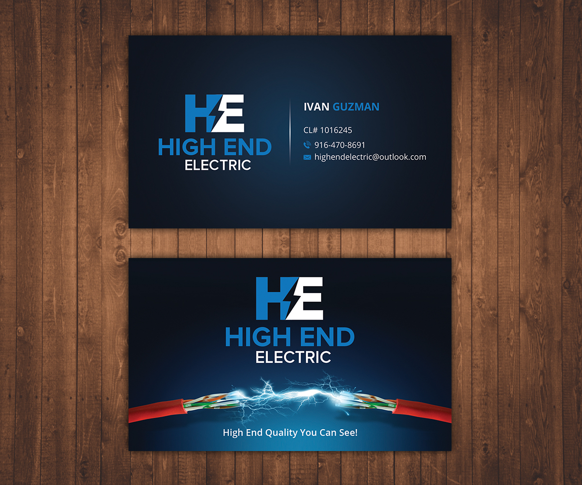 Business Card Design by Stylez Designz for High End Electric | Design #11634143