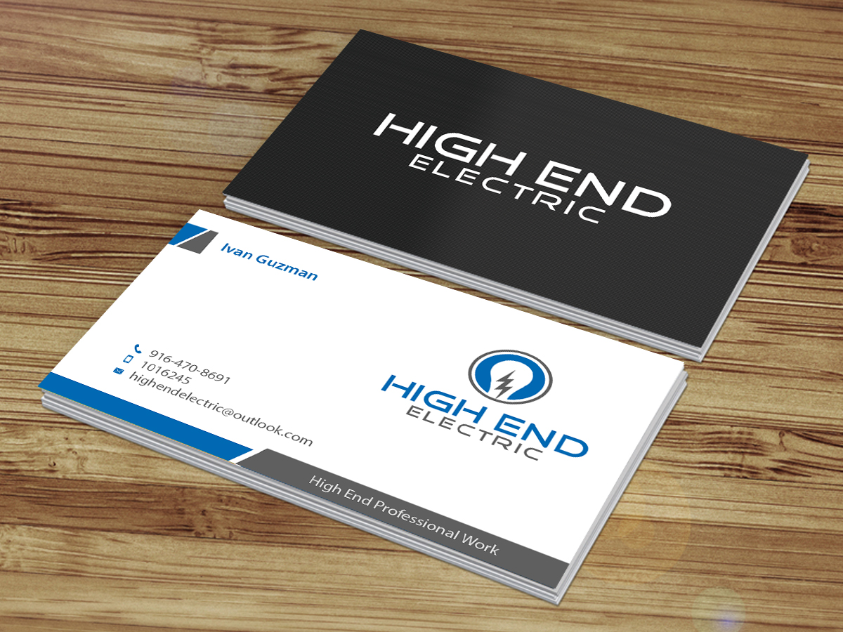 Business Card Design by Creations Box 2015 for High End Electric | Design #11560561