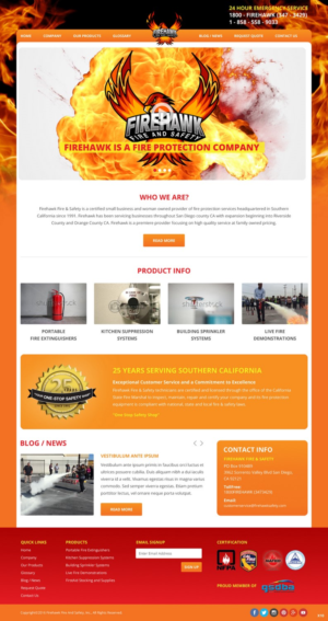 Complete Firehawk rebranding web-design