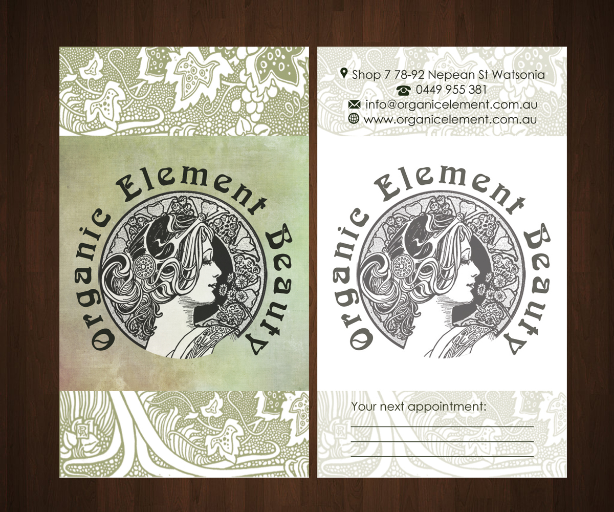 Visitenkarten-Design von chiri_09 für Organic Element Beauty | Design: #2341598