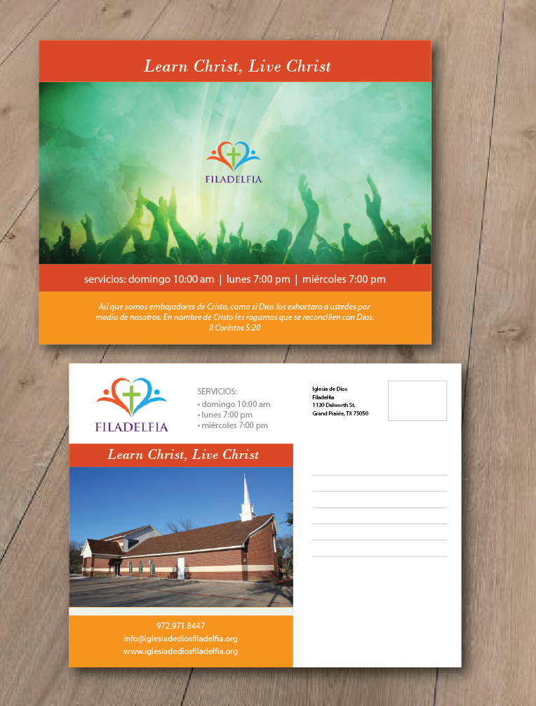 Postcard Design by alex989 for Iglesia de Dios Filadelfia | Design #11571381