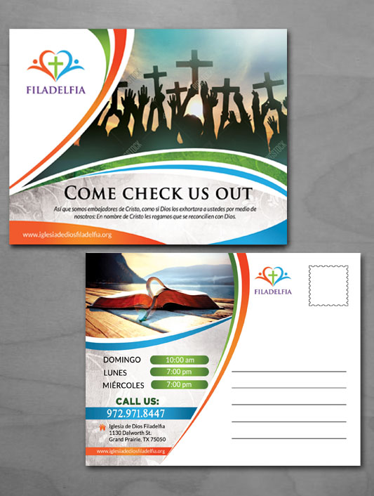 Postcard Design by creative.bugs for Iglesia de Dios Filadelfia | Design #11572890
