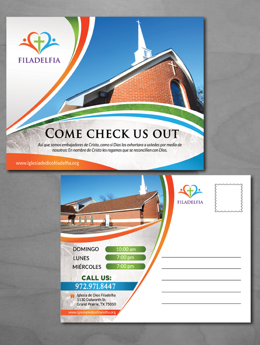 Postcard Design by creative.bugs for Iglesia de Dios Filadelfia | Design #11596551