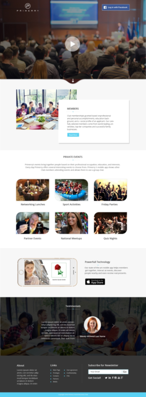 A landing page for an exclusive club PRIMERRY | Landing Page Design by TechWise