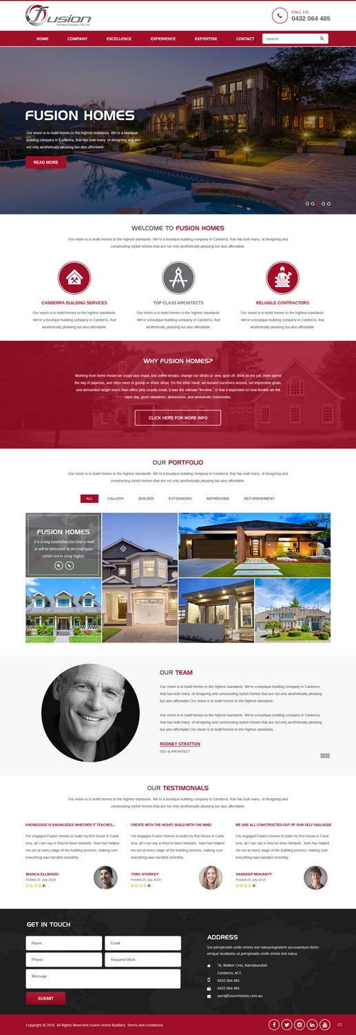 Web-Design von pb für fusion homes  | Design #11574604