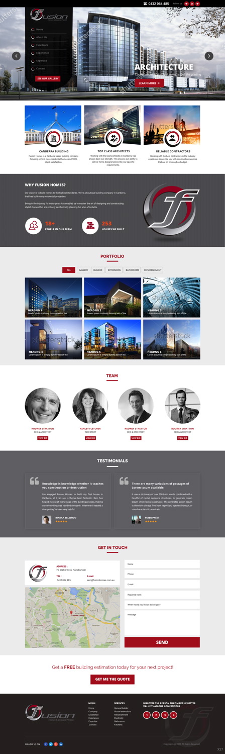 Web-Design von pb für fusion homes  | Design #11718098