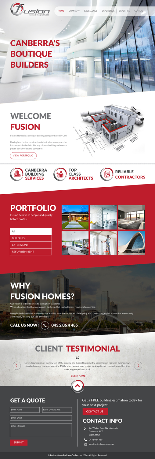 Web Design par rightway pour fusion homes  | Design #11577638