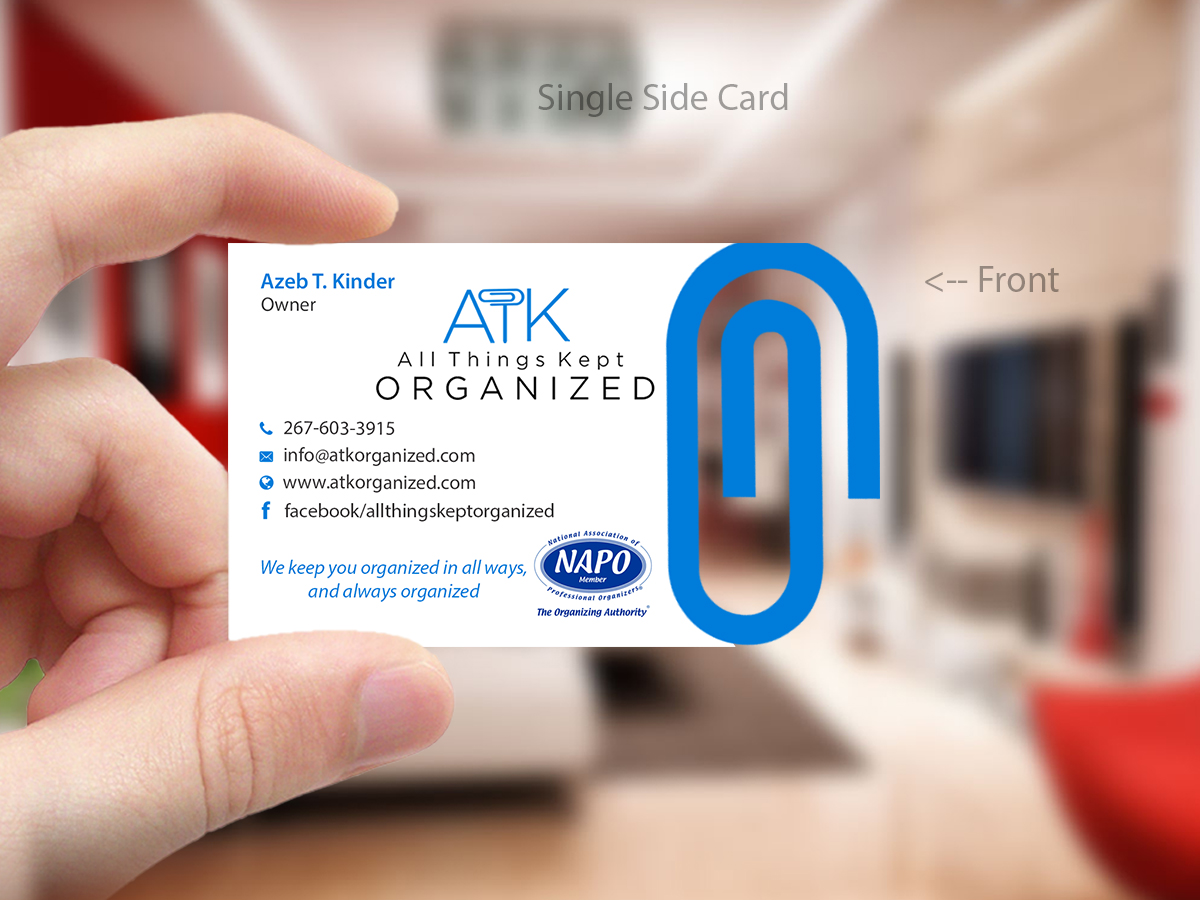 Business Card Design by Creations Box 2015 for All Things Kept Organized | Design #11708232