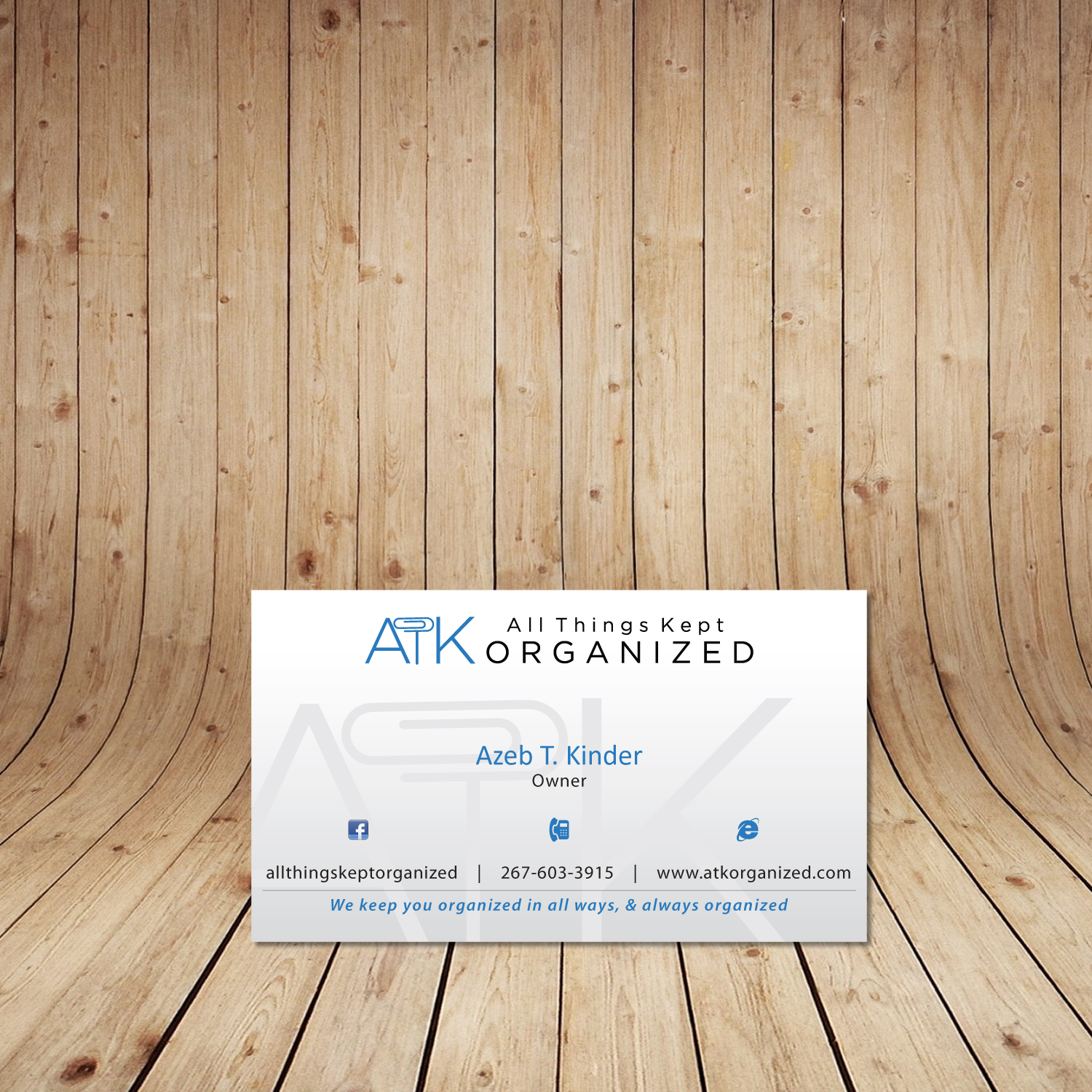 Business Card Design by tanmoy.pramanik for All Things Kept Organized | Design #11588376