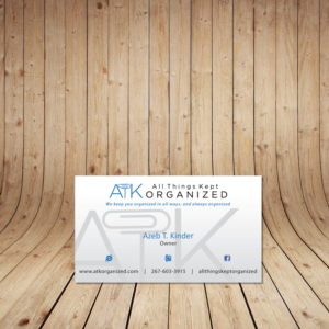 Design de Carte de Visite par tanmoy.pramanik pour All Things Kept Organized | Design #11610275