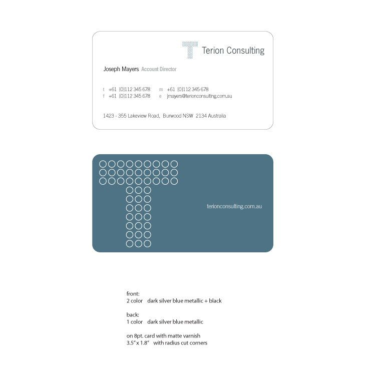 Diseño de Tarjeta de Presentación por gvb design communications para Terion Consulting | Diseño #25273