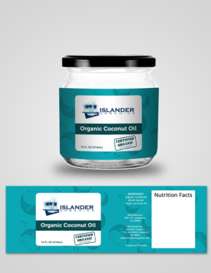 Simple Modern Label for a Coconut oil product | Design Étiquette par maricreatives
