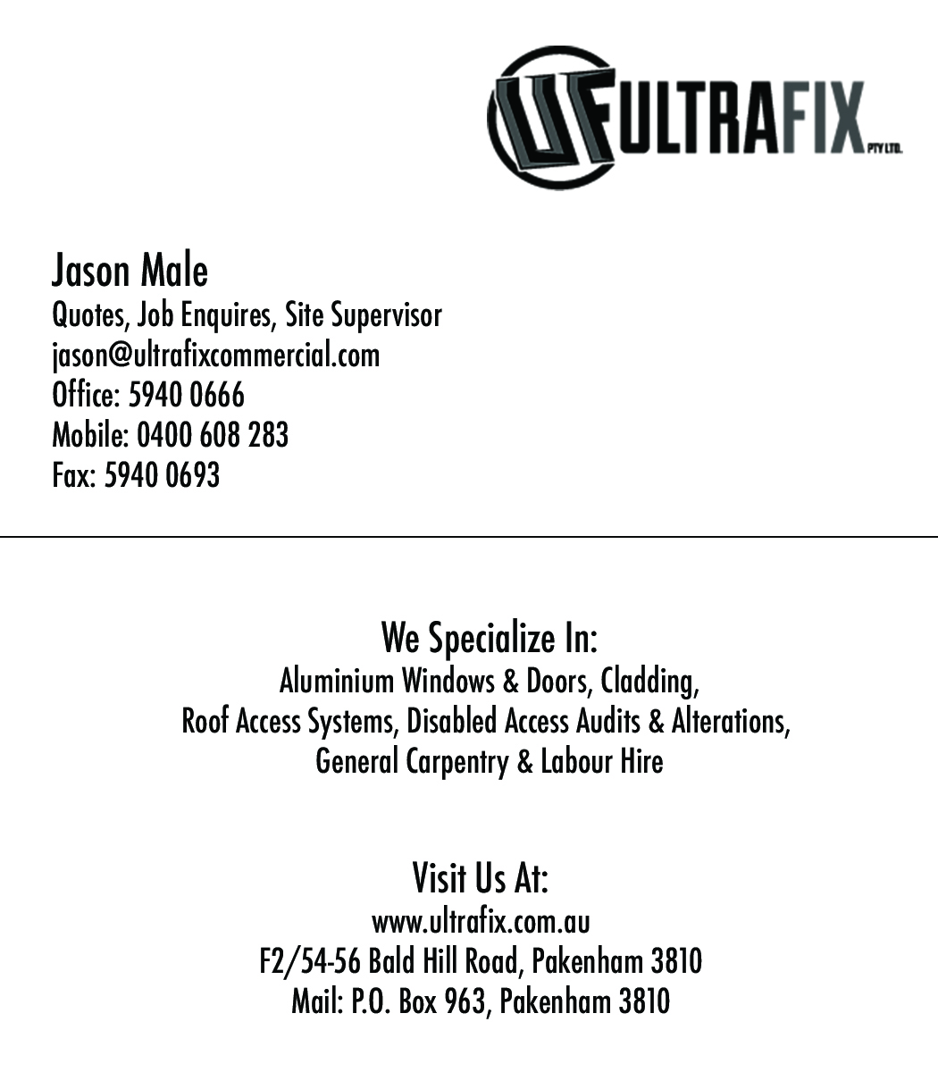 Business Card Design by misty.newell for Ultrafix | Design #11668462