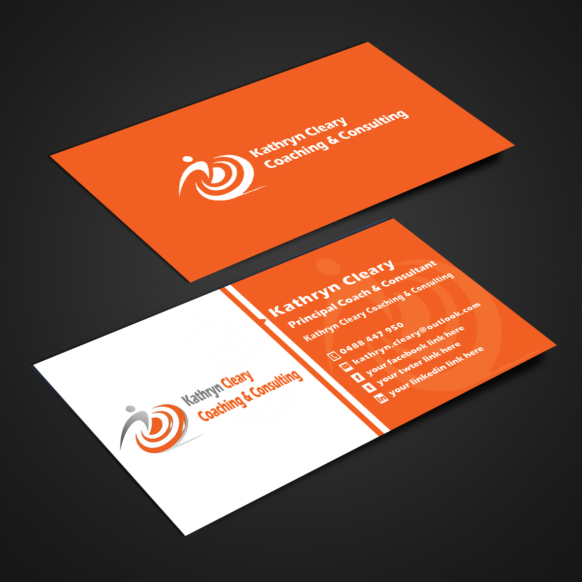 Business Card Design by Harshan for Kathryn Cleary Coaching & Consulting | Design #2362377