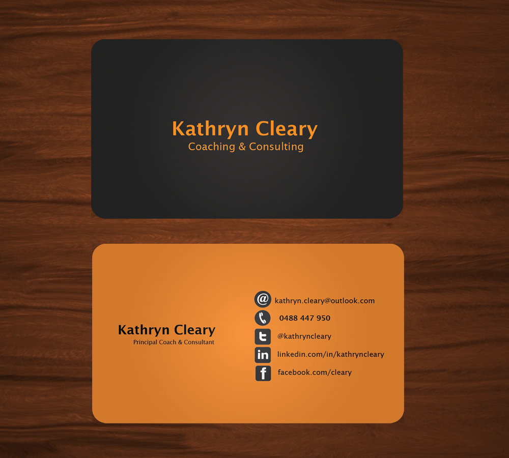 Business Card Design by areeba for Kathryn Cleary Coaching & Consulting | Design #2353114