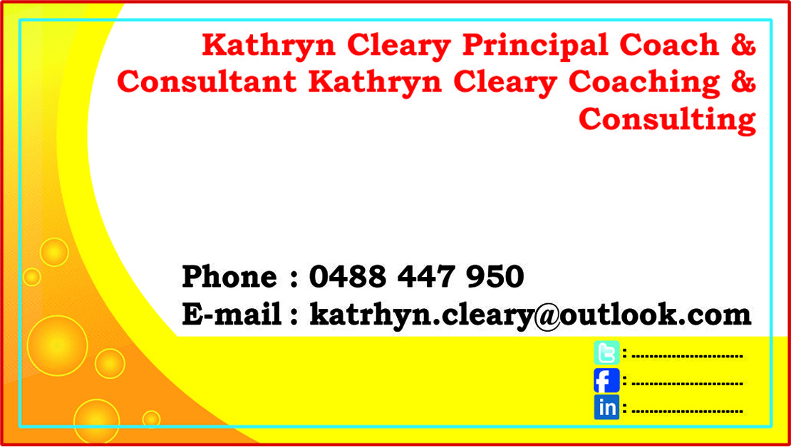 Business Card Design by Irfan Renaldi for Kathryn Cleary Coaching & Consulting | Design #2359664