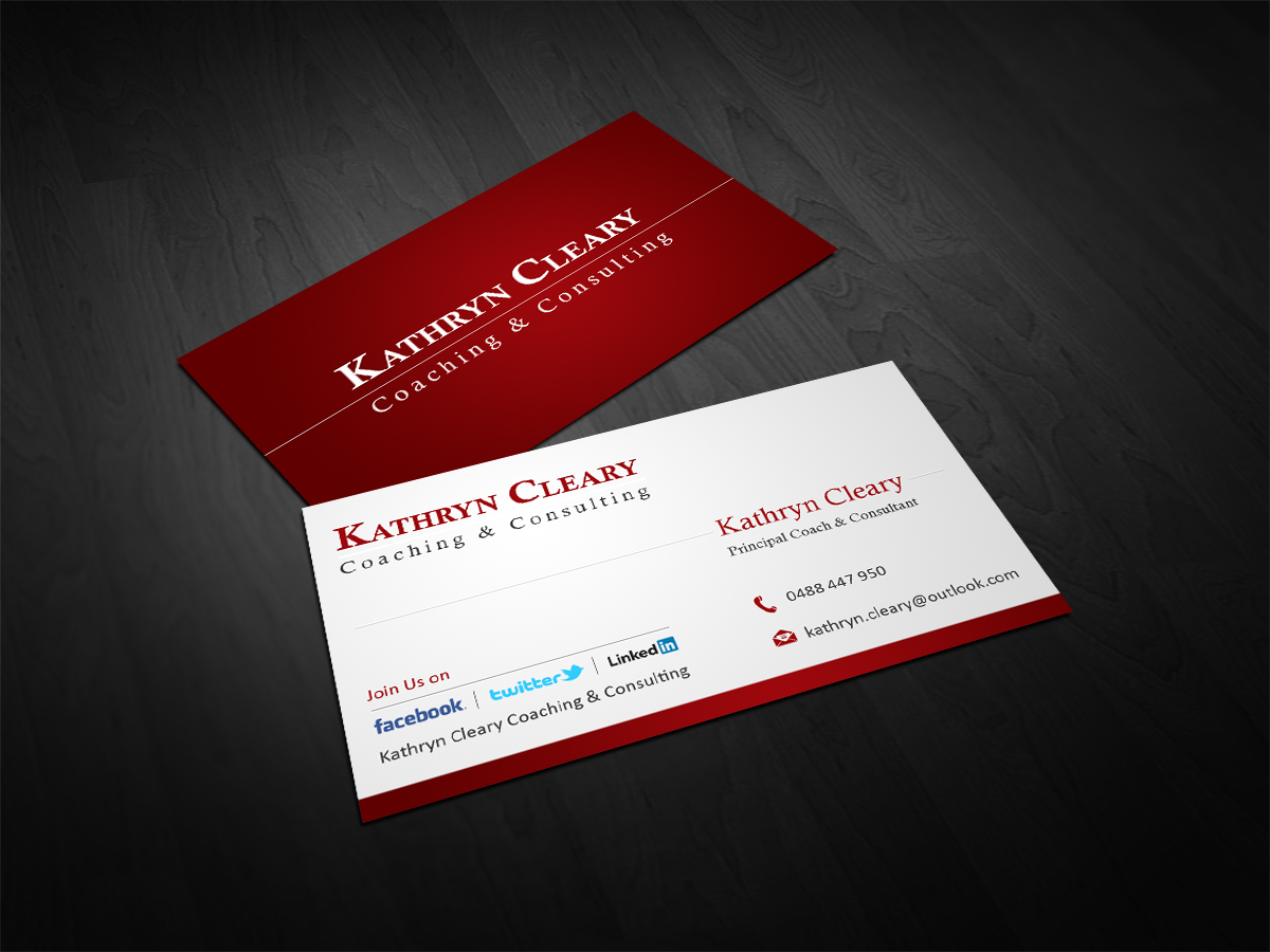 Business Card Design by Owaisias for Kathryn Cleary Coaching & Consulting | Design #2338831