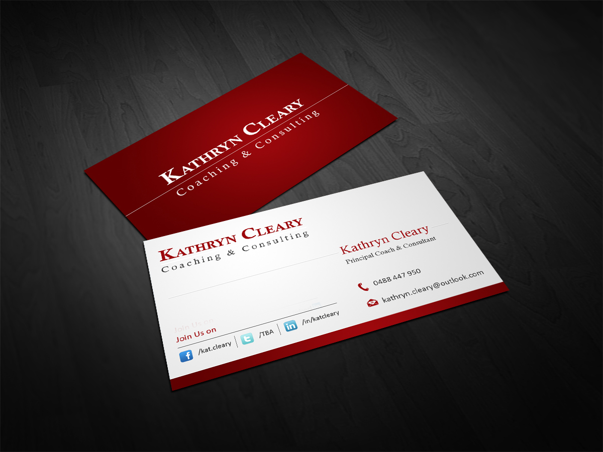 Business Card Design by Owaisias for Kathryn Cleary Coaching & Consulting | Design #2379571