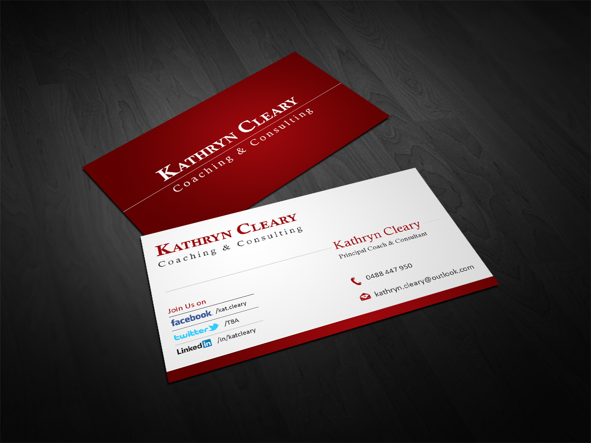 Business Card Design by Owaisias for Kathryn Cleary Coaching & Consulting | Design #2379573