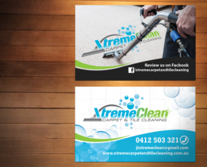 Xtreme Carpet and Tile cleaning Business card Design