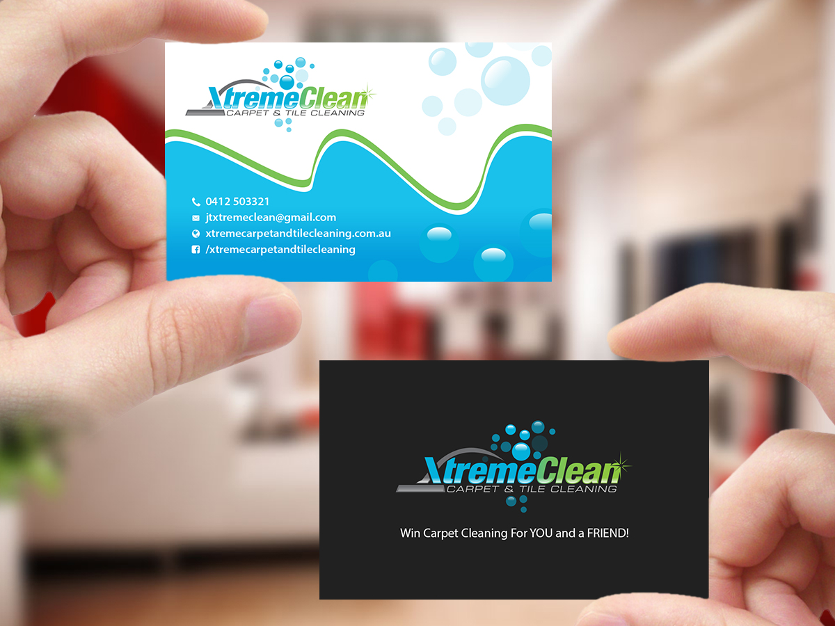 Business Card Design by Creations Box 2015 for Xtreme Carpet and Tile Cleaning | Design #11617987