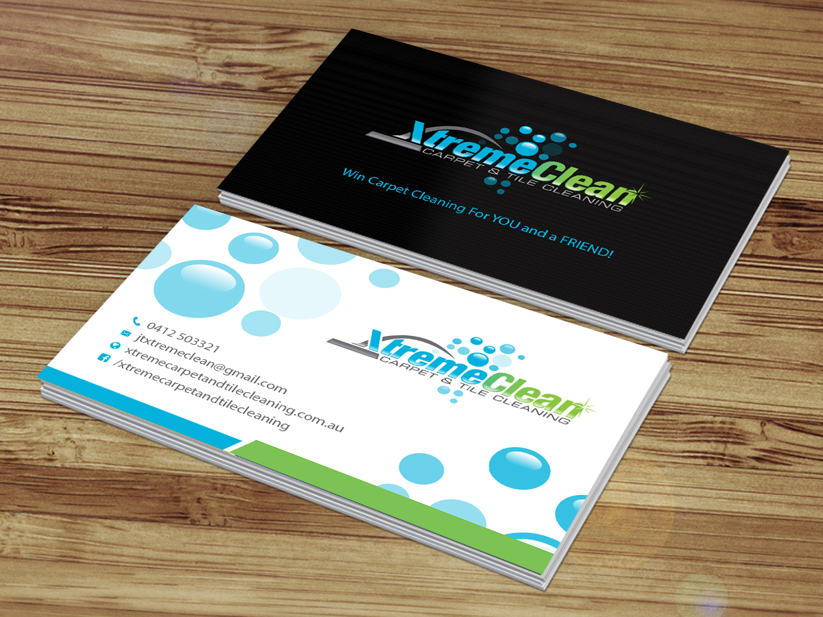 Business Card Design by Creations Box 2015 for Xtreme Carpet and Tile Cleaning | Design #11618303