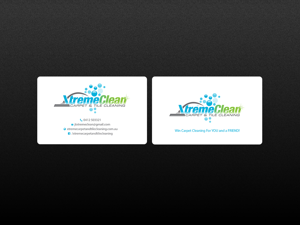 Business Card Design by Creations Box 2015 for Xtreme Carpet and Tile Cleaning | Design #11618305