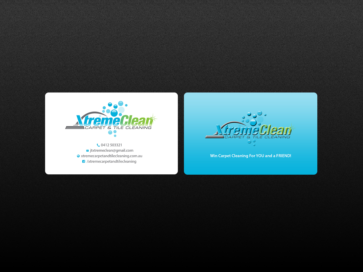 Business Card Design by Creations Box 2015 for Xtreme Carpet and Tile Cleaning | Design #11618307