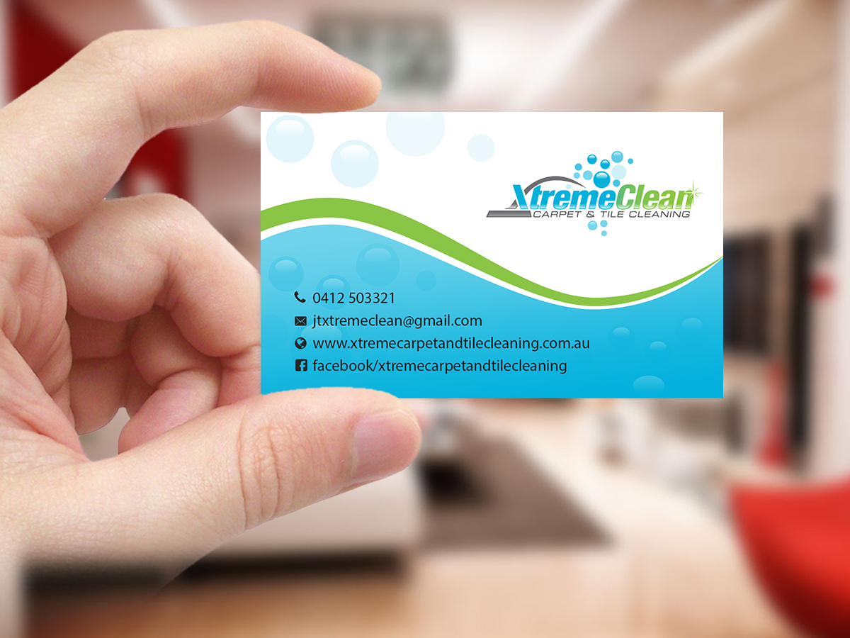 Business Card Design by Creations Box 2015 for Xtreme Carpet and Tile Cleaning | Design #11618309