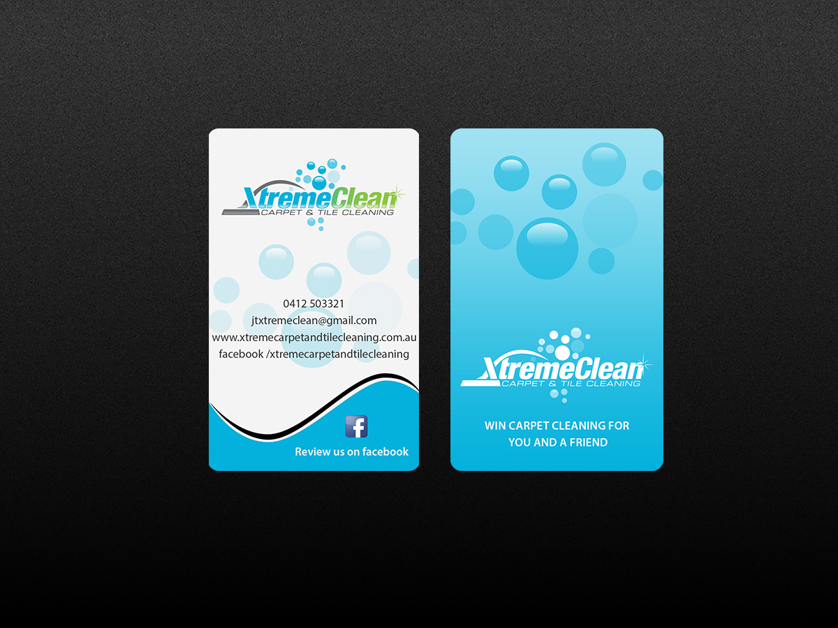 Business Card Design by Creations Box 2015 for Xtreme Carpet and Tile Cleaning | Design #11618318