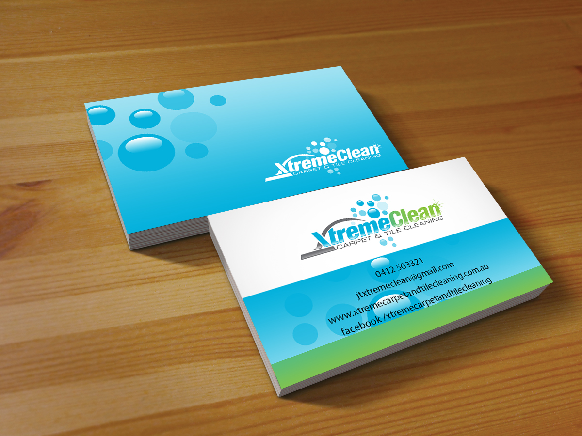 Business Card Design by Creations Box 2015 for Xtreme Carpet and Tile Cleaning | Design #11618321