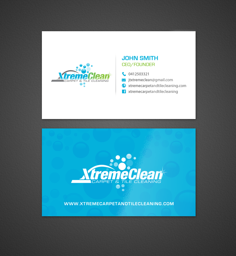 Business Card Design by chandrayaan.creative for Xtreme Carpet and Tile Cleaning | Design #11616296
