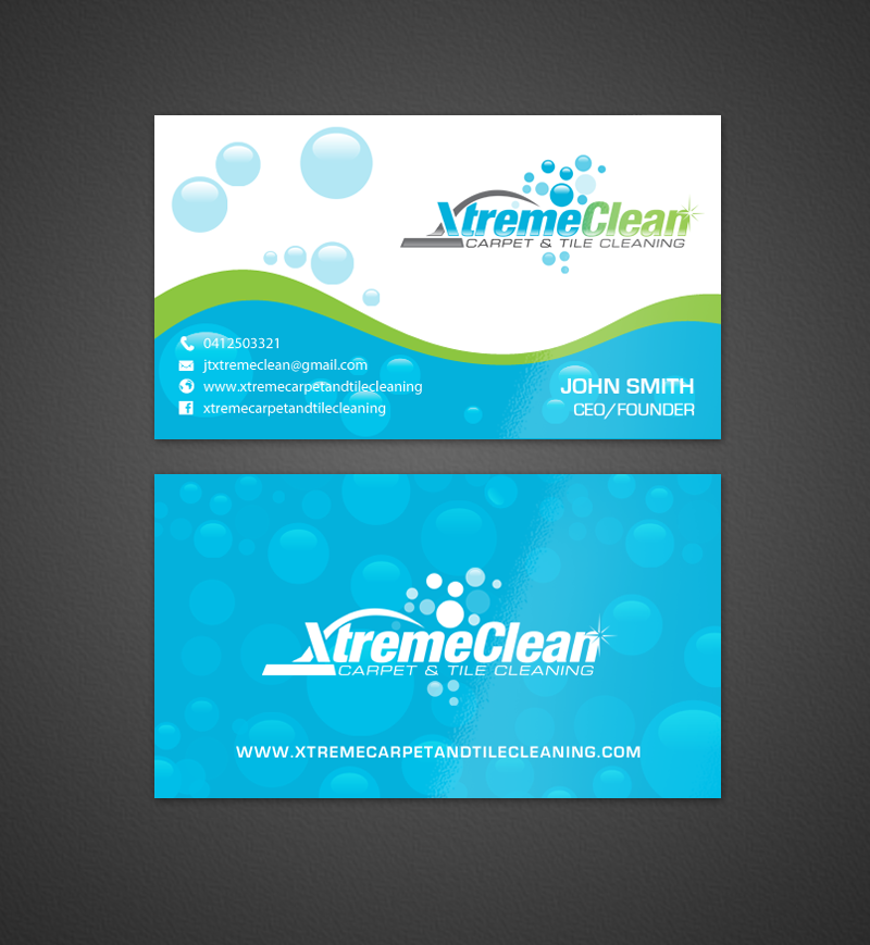Business Card Design by chandrayaan.creative for Xtreme Carpet and Tile Cleaning | Design #11620322