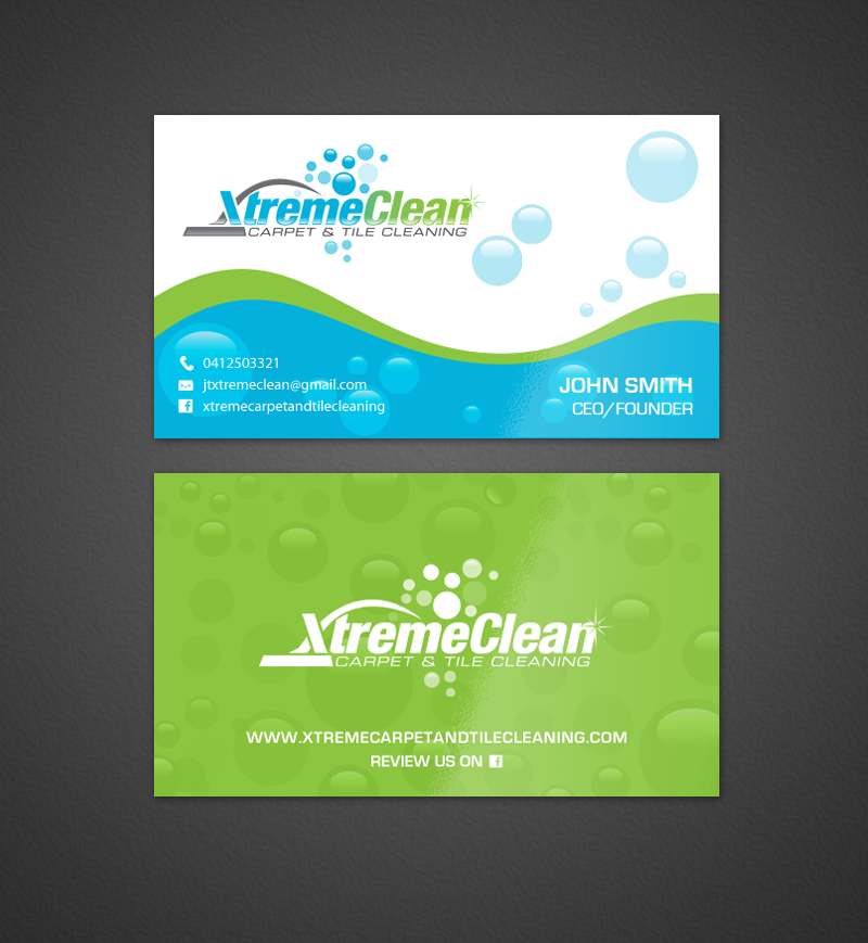 Diseño de Tarjeta de Presentación por chandrayaan.creative para Xtreme Carpet and Tile Cleaning | Diseño #11640081