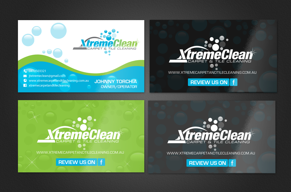 Diseño de Tarjeta de Presentación por chandrayaan.creative para Xtreme Carpet and Tile Cleaning | Diseño #11646881