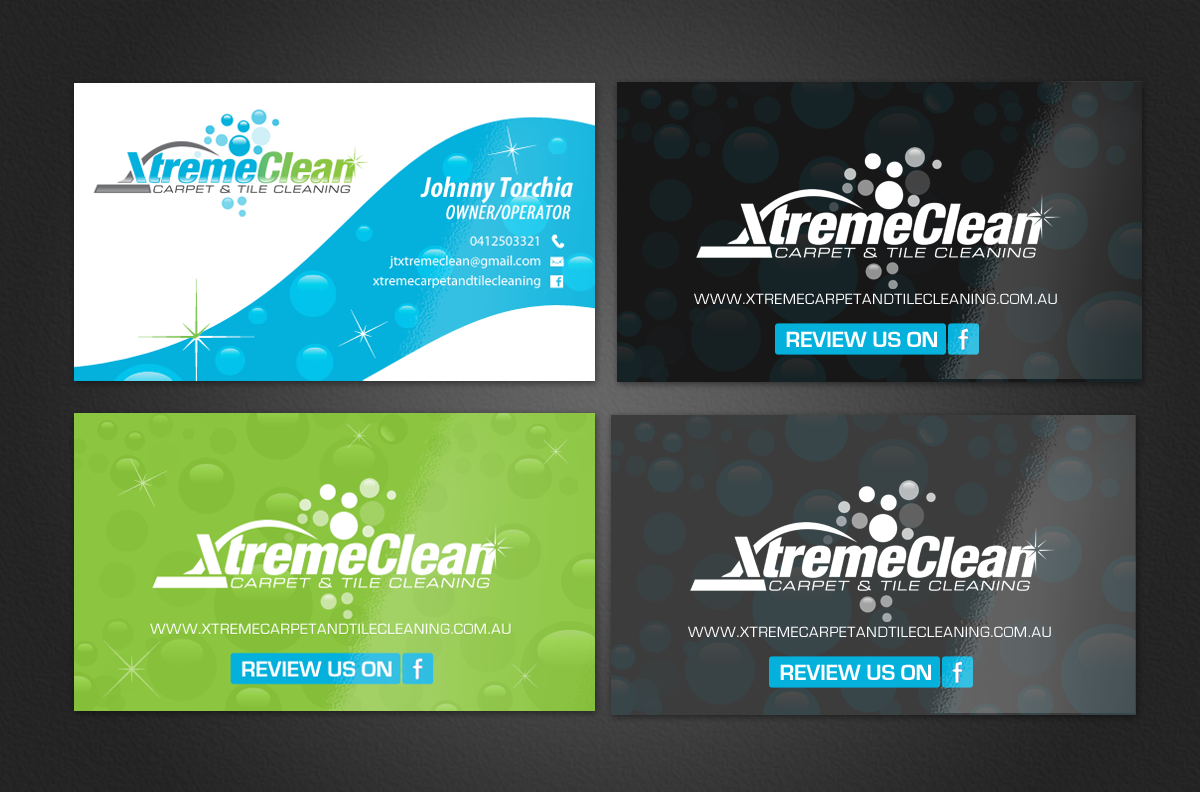 Diseño de Tarjeta de Presentación por chandrayaan.creative para Xtreme Carpet and Tile Cleaning | Diseño #11646882
